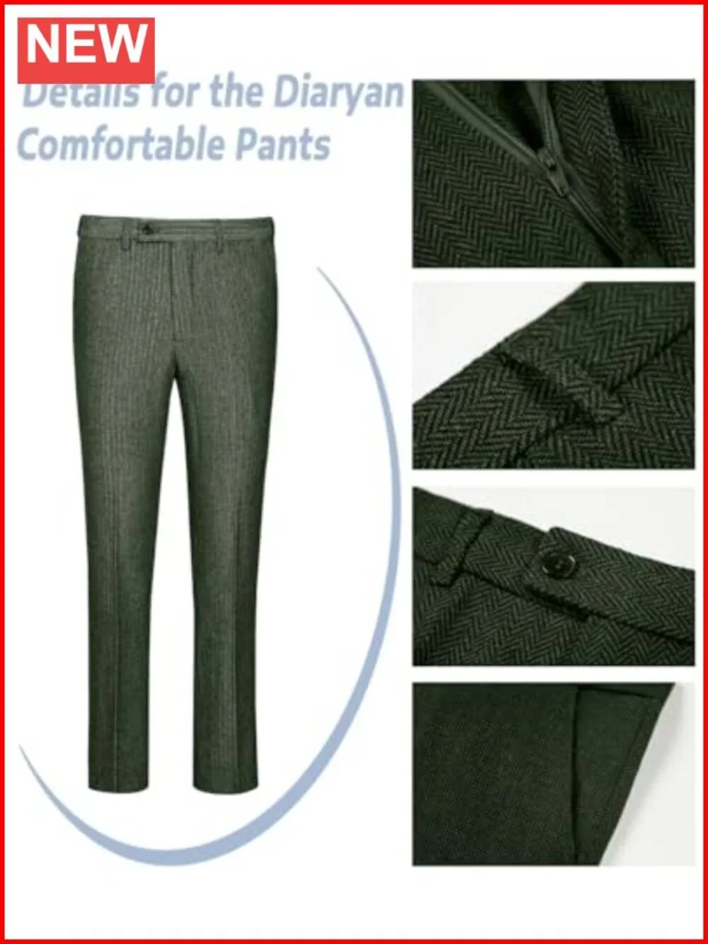 Men's Tweed Herringbone Slim Fit 2 Piece Suit Set Double Breasted Peaked Lapel
